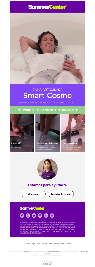 😴 ¡Ya podés disfrutar del mejor sueño! 💤 La Cama Articulada Smart Cosmo ya está disponible  💜