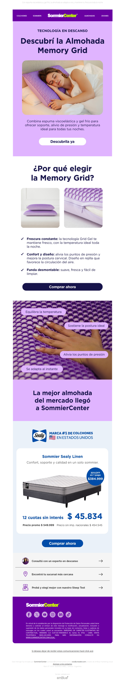 La mejor almohada del mercado llegó a SommierCenter 💜