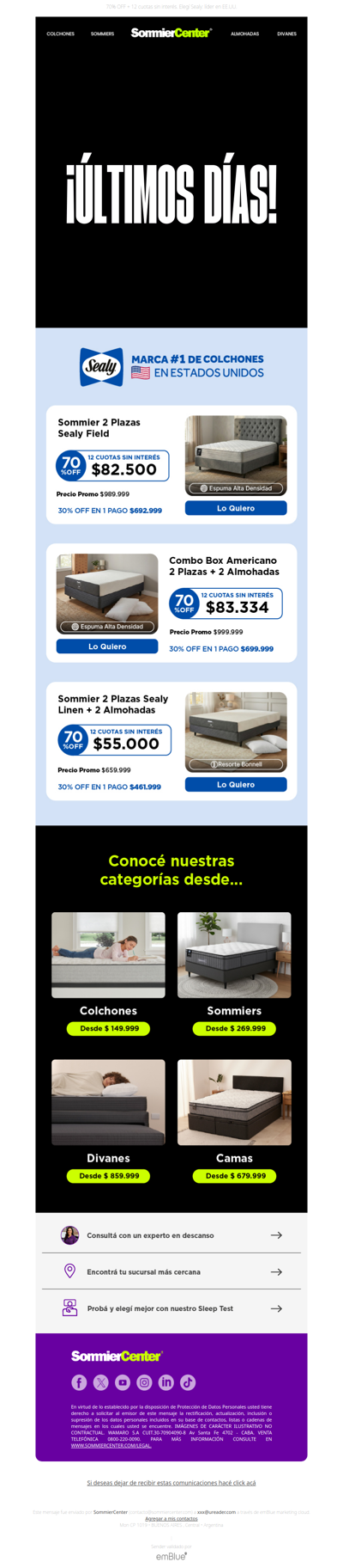 Sealy + Black Friday: último llamado 🖤