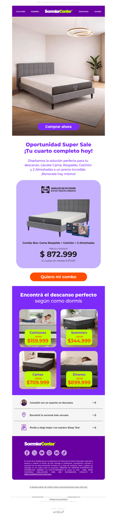 ¡Oportunidad Super Sale! Tu dormitorio nuevo hoy ⚡