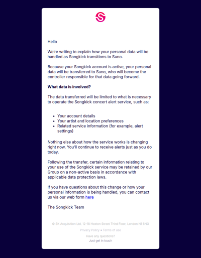 What’s Happening to Your Songkick Data