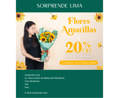 🌻¡REGALA FLORES AMARILLAS!🌻✨ ¡Te regalamos 20% OFF para que la hagas protagonista este 21 de marzo!✨