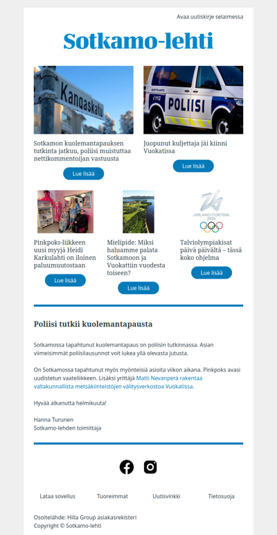 Poliisi tutkii kuolemantapausta