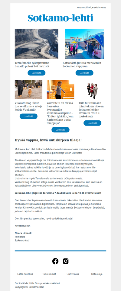 Työntekijä putosi 5-6 metristä Terrafamella