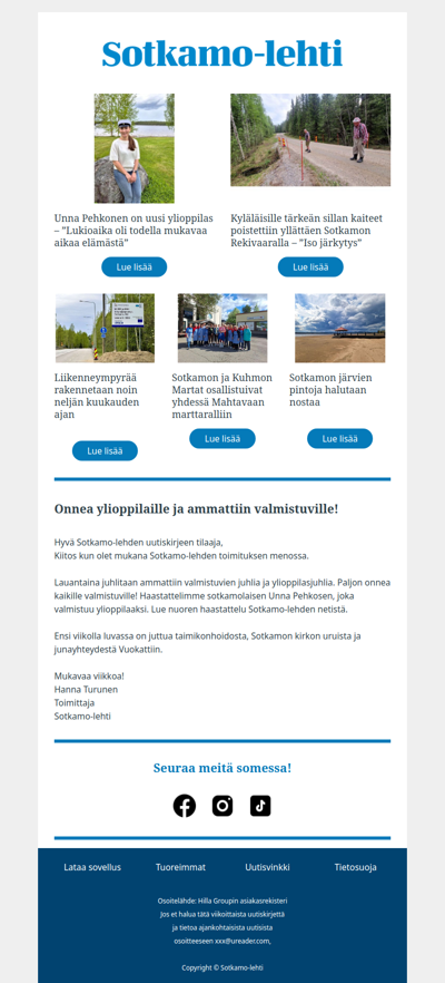 Onnea ylioppilaat ja ammattiin valmistuvat!