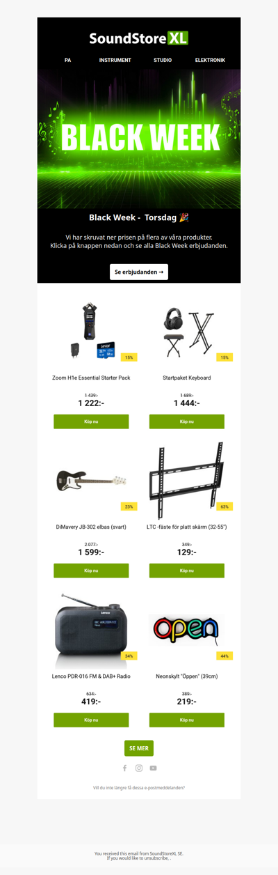 🎁 Black Week - Torsdag - Spara Upp till 50%