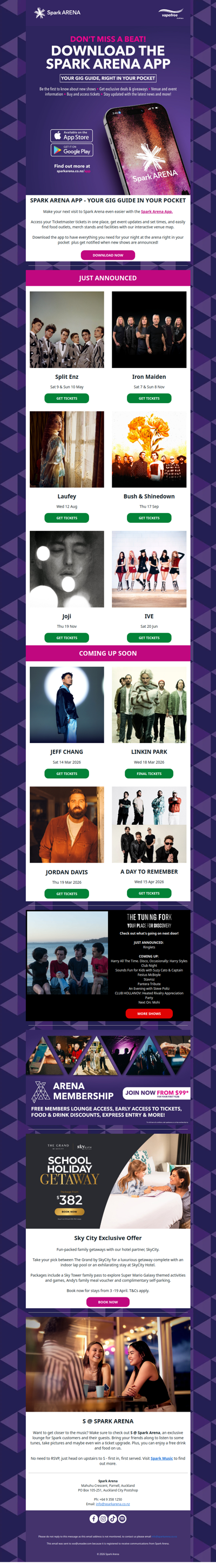 Spark Arena App: your gig guide in your pocket! 📲