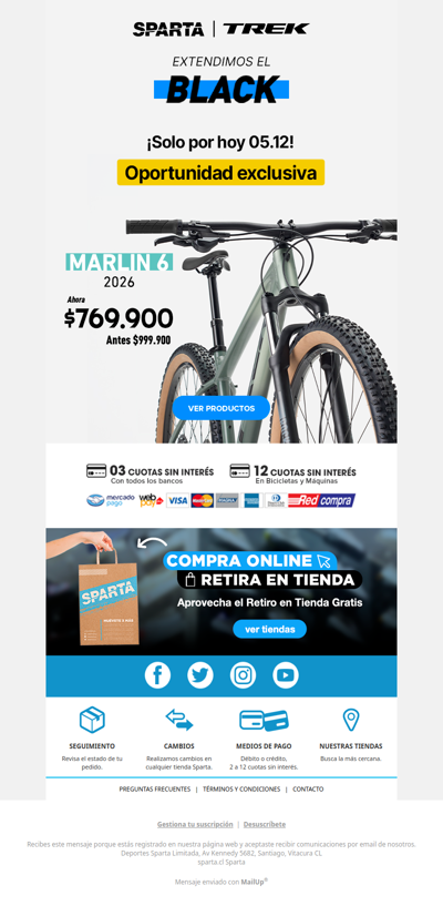🚨 ¡Solo por hoy!  Bicicleta MARLIN 6  2026 TREK  a $ 769.900