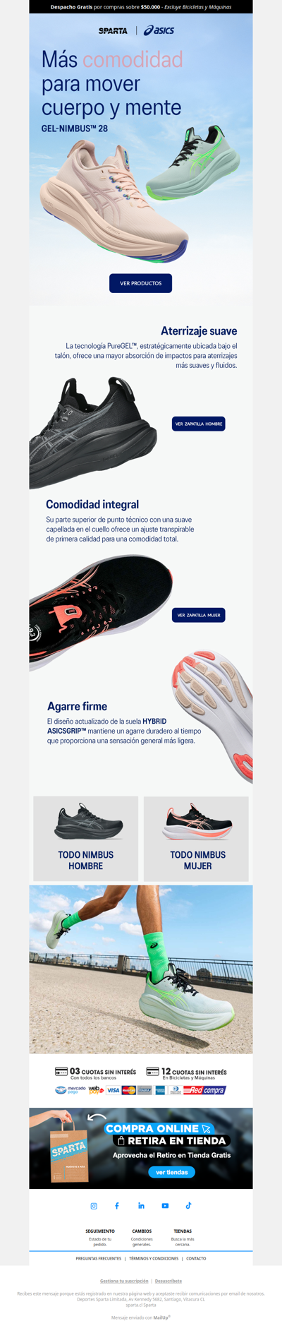 ASICS Nimbus 28: nuevos colores para tu próxima carrera 👟⚡