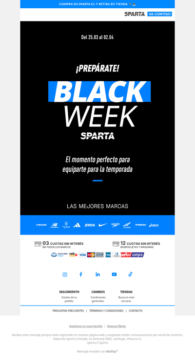 Black Week SPARTA está por comenzar ⚡