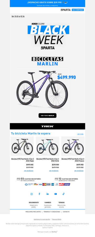 ¡Bicicletas Marlin en Black Sparta! 🚲⚡