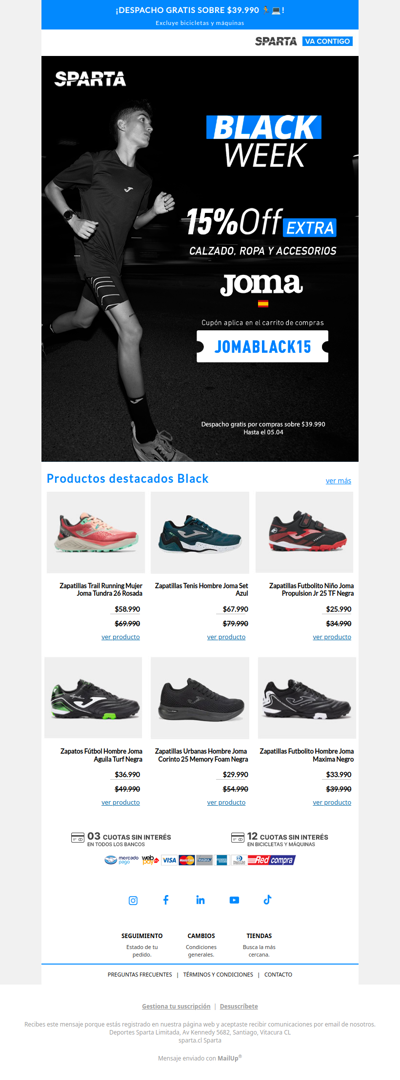 15% OFF EXTRA en Joma 🔥