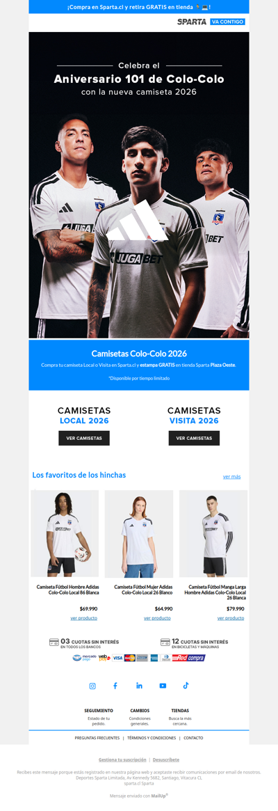 ⚪⚫ Celebra los 101 de Colo-Colo: Estampa tu CAMISETA GRATIS