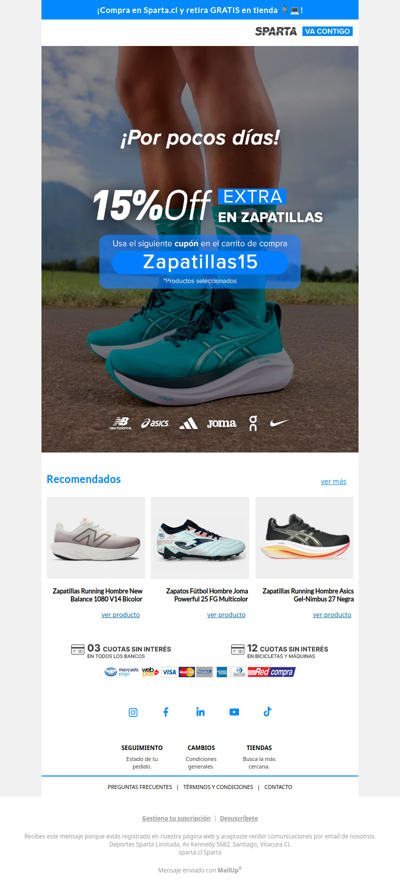 ⚡ 15%OFF en tus Zapatillas favoritas 👟