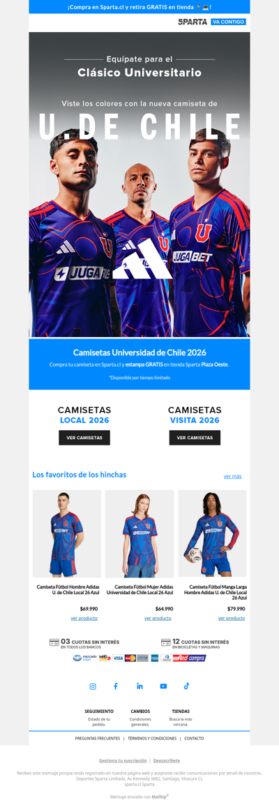 🔵🔴Tu camiseta U. de Chile: Estámpala GRATIS