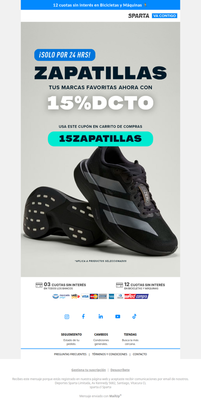 ⚡15% DCTO en tus zapatillas favoritas