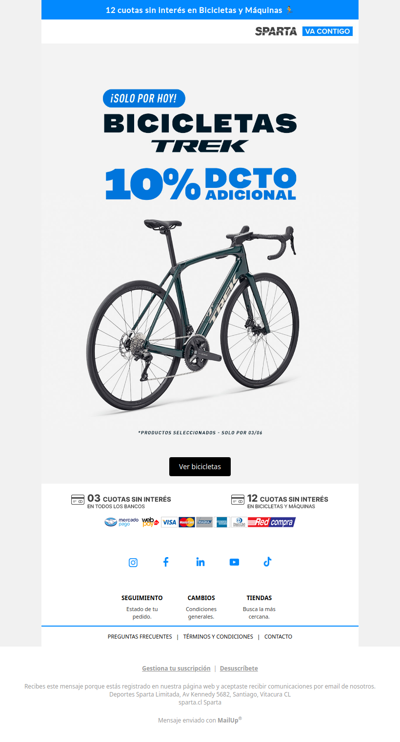 🚨 10% DCTO EXTRA en tu bicicleta TREK 🚲