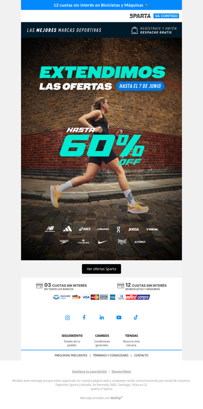 🚨 Extendimos las ofertas en Sparta 🏃‍♂️