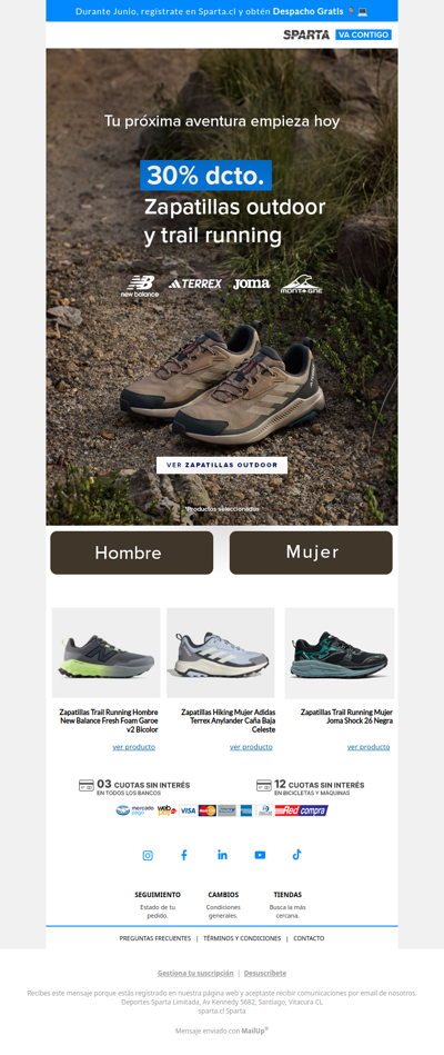 🔥30% OFF en Zapatillas Outdoor y Trail Running ⛰️