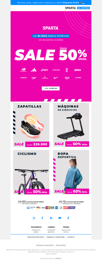 🔥 ¡SALE hasta 50% OFF en Sparta!