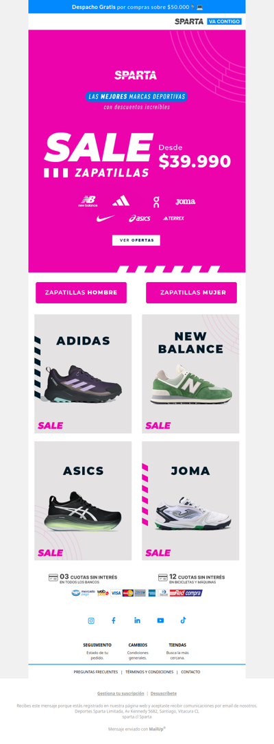 🔥 SALE Zapatillas desde $39.990 en Sparta 👟