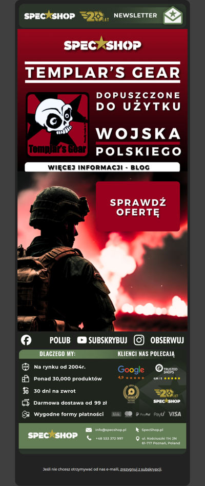 Templar's Gear dopuszczony do użytku w Wojsku Polskim ! 😎