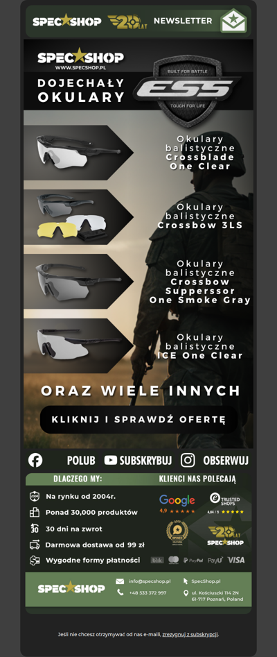 💣Okulary balistyczne ESS - uzupełnienie magazynów ! 💣