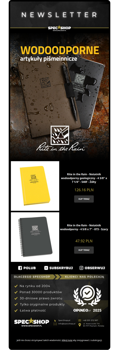 💥WODOODPORNE PRZYBORY RITE IN THE RAIN💥