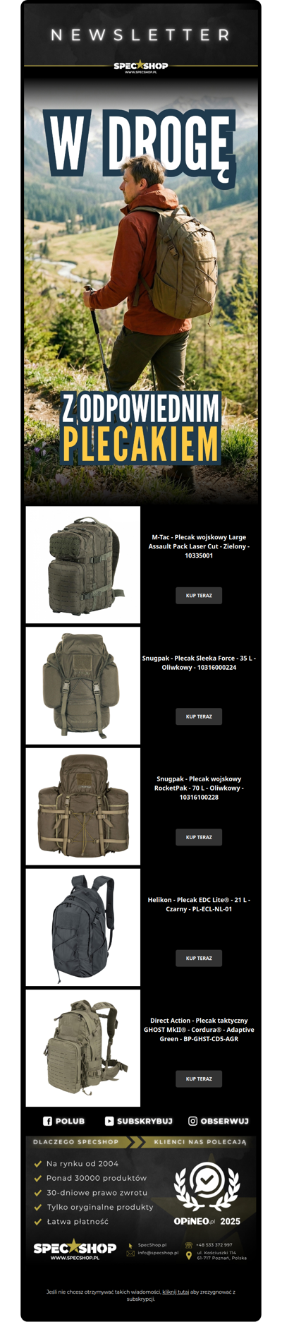 💥W DROGĘ Z ODPOWIEDNIM PLECAKIEM💥