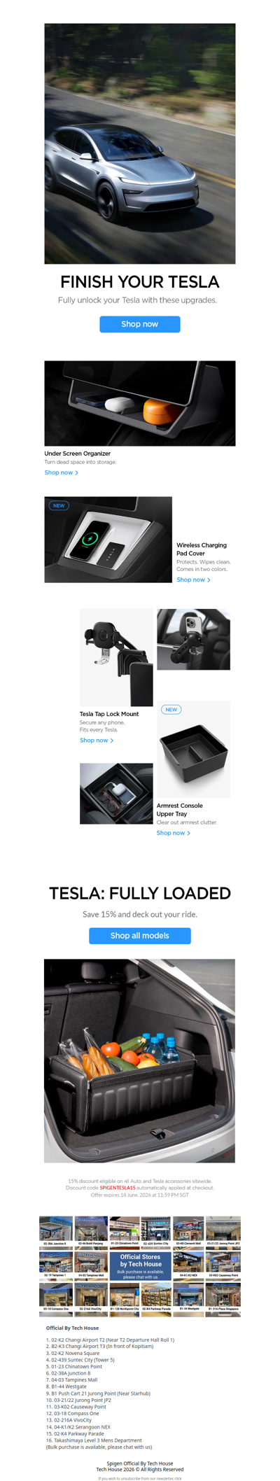 Upgrade your Tesla. Save 15% today.