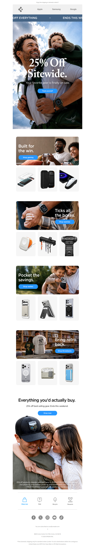 Dad's turn. The sale is live.