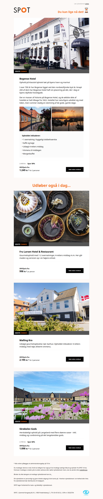 Køb inden midnat ❣️ Bogense Hotel tæt på by & marina forkæler med middag & vinmenu 🍷