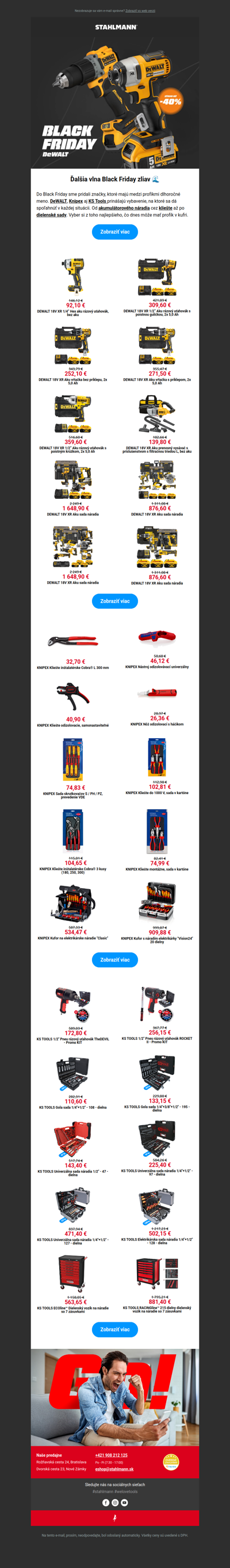 Black Friday na DeWALT, Knipex a KS Tools ⚡