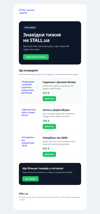 Свіжа добірка STALL.ua
