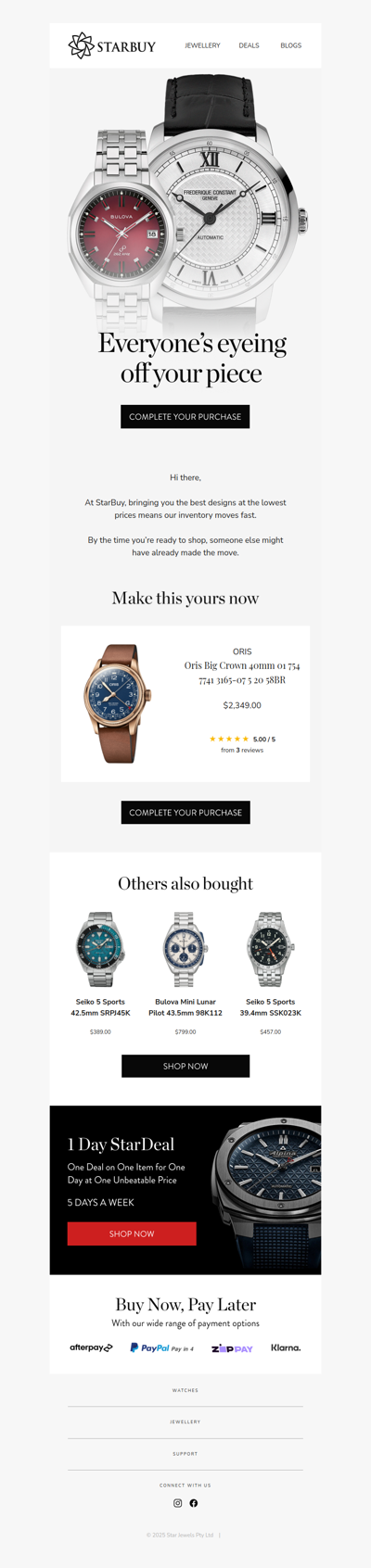 Heads up! The item you were look at is selling fast