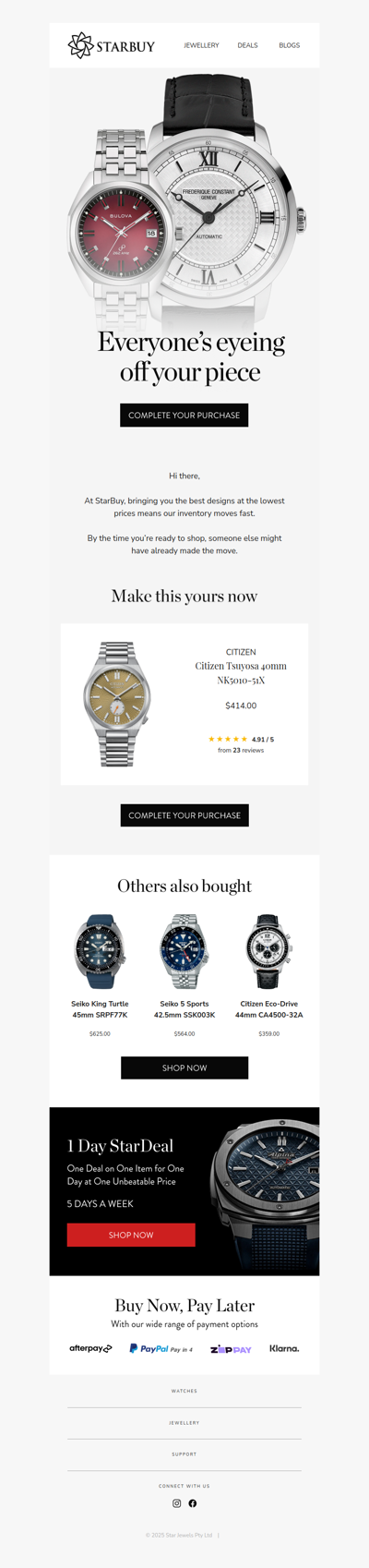 Heads up! The item you were look at is selling fast