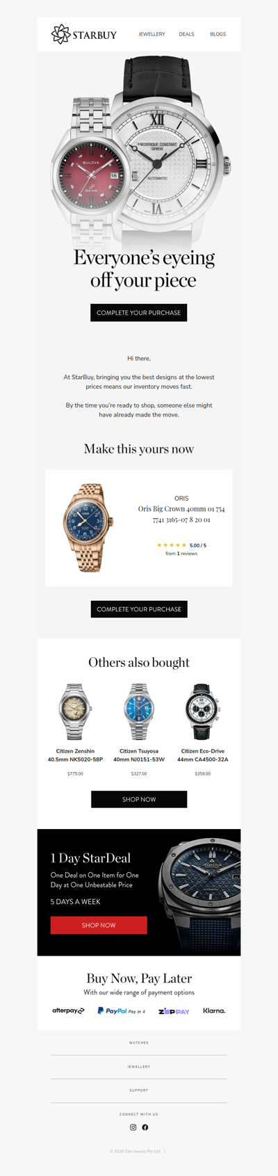 Heads up! The item you were look at is selling fast