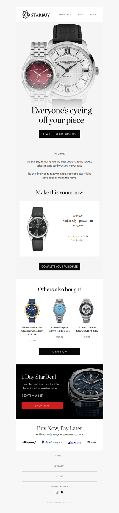 Heads up! The item you were look at is selling fast