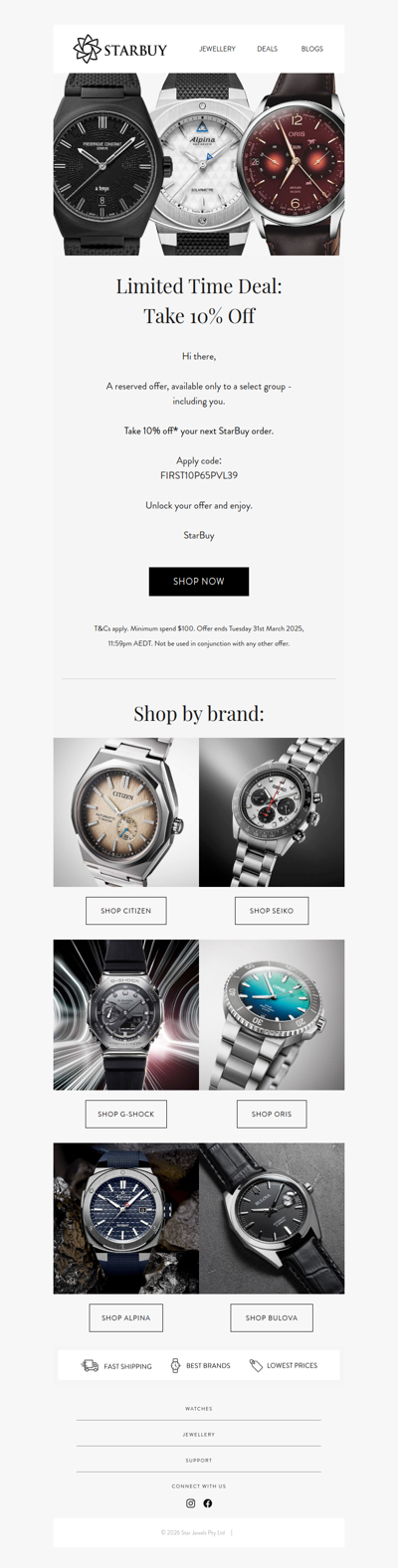 An exclusive 10% off — just for you