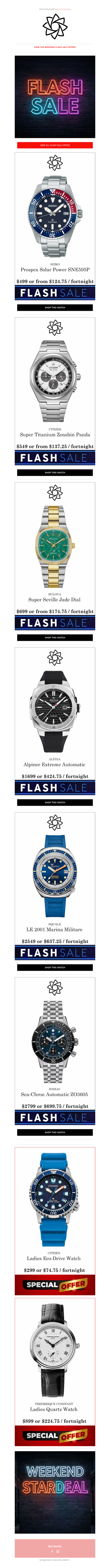 Weekend sale: 6 Japanese, 6 Swiss Offers