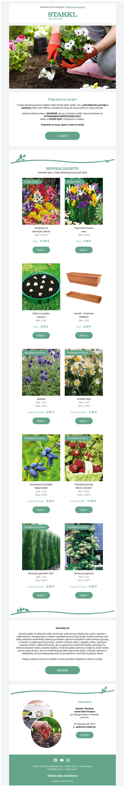 🌺🌷🌼 STARKL | Tipy z aktuálnej ponuky – JAR 2026!