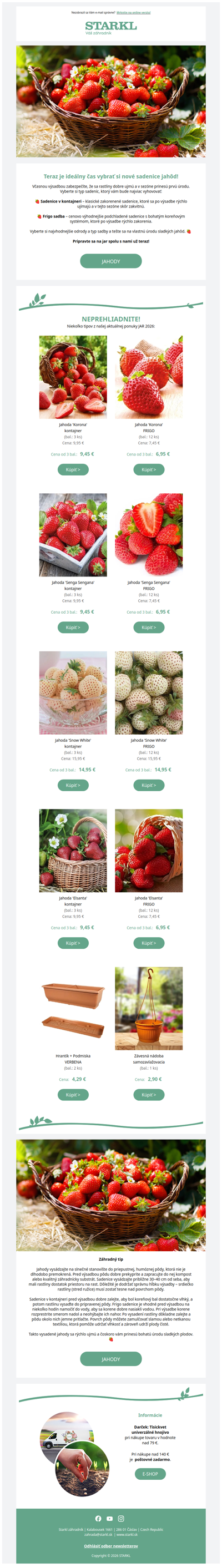 🍓🍓🍓 Ideálny čas vybrať si nové sadenice jahôd!