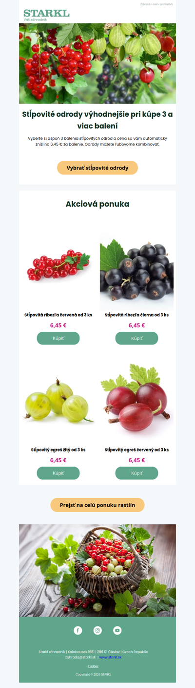 Už od 6,45 € – stĺpovité egreše a ríbezle lacnejšie!