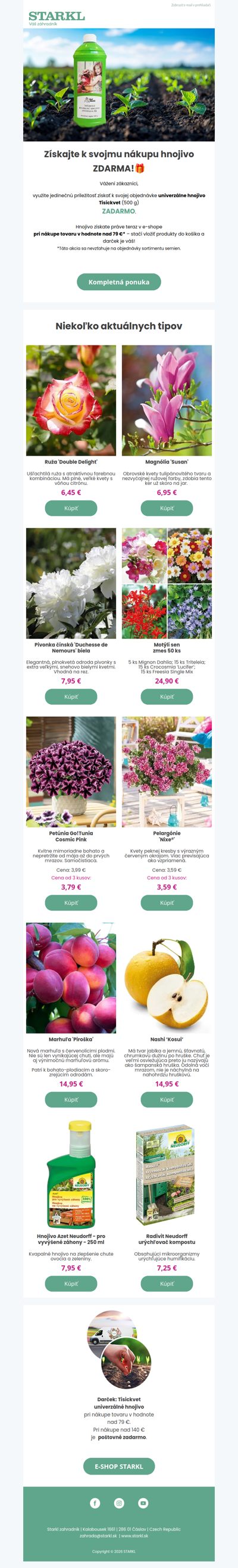 🎁🌸💚 Získajte k svojmu nákupu hnojivo ZDARMA!