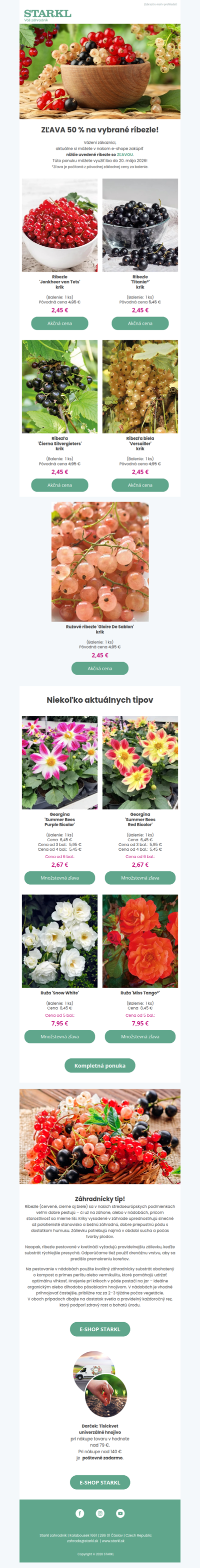 💰🏃‍♂️🏃‍♀️ 50% ZĽAVA na vybrané ríbezle 💰