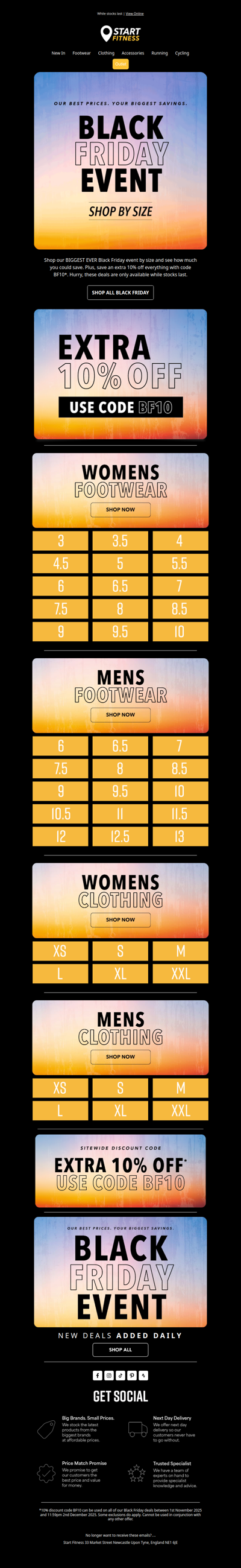 Shop our Black Friday sale by your size