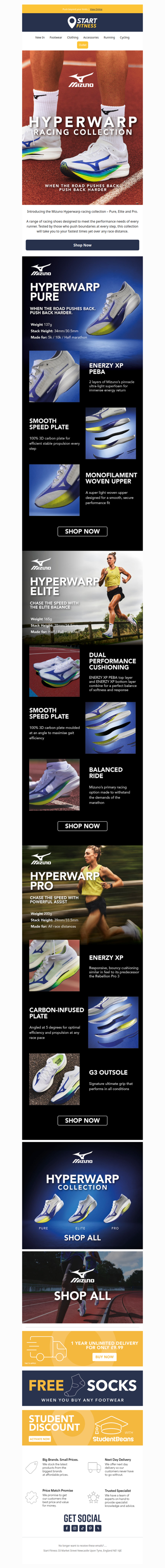 NEW | Mizuno Hyperwarp racing shoes