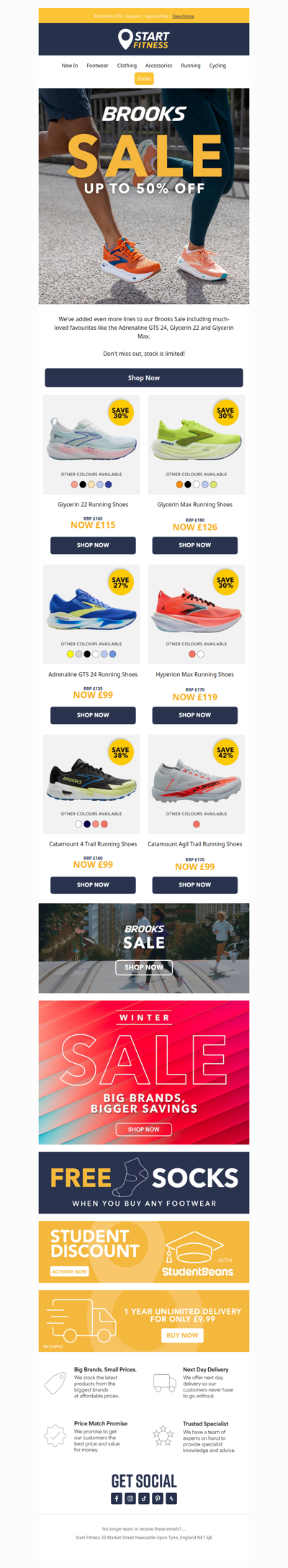 Brooks SALE | New lines added