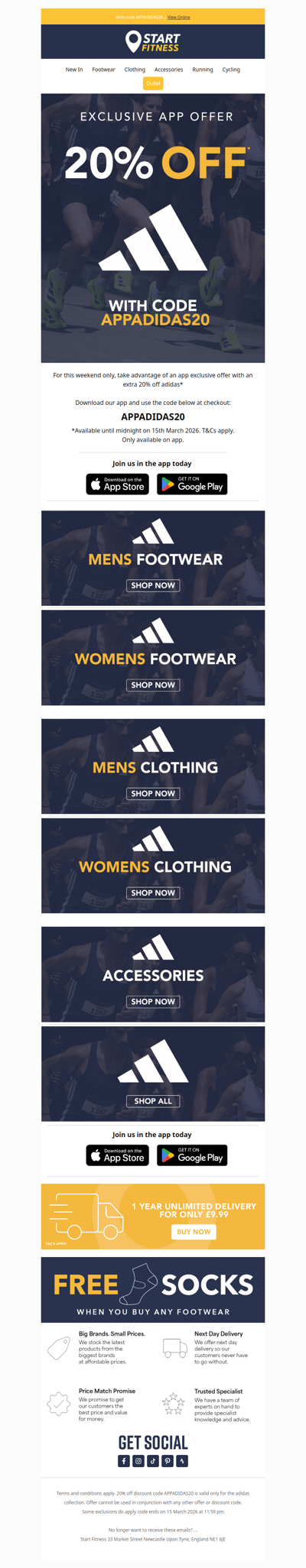 🔥 Extra 20% off adidas | App exclusive
