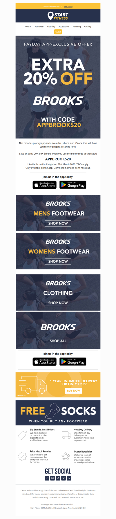 Payday app-exclusive offer | 20% off Brooks